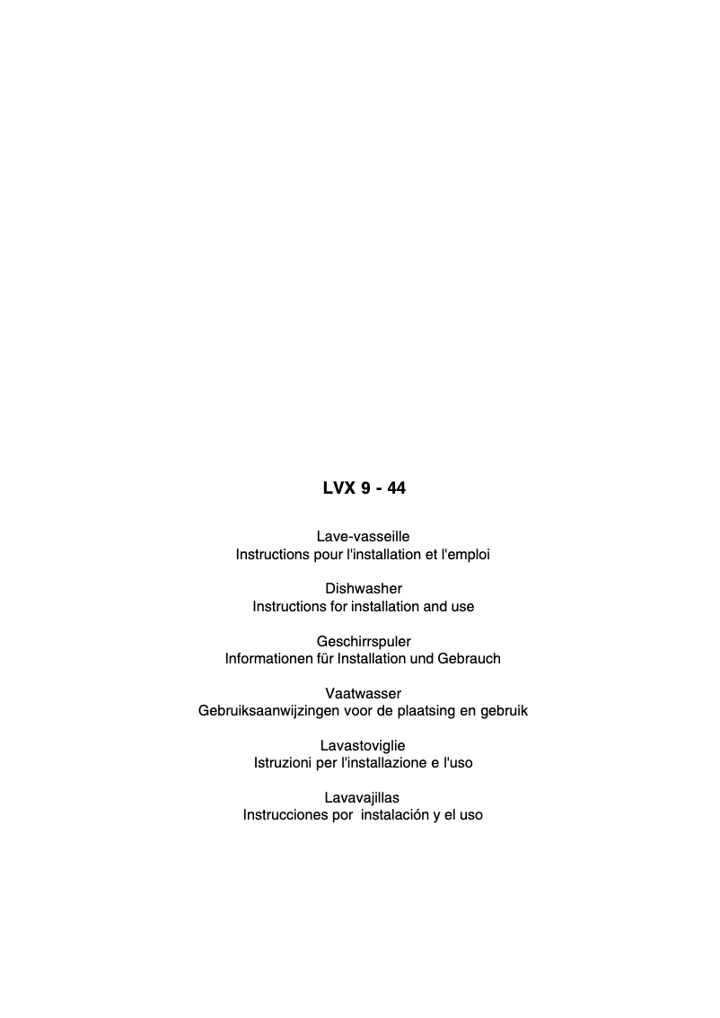 Page 1 de la notice Manuel utilisateur Scholtès LVX 9-44 IX