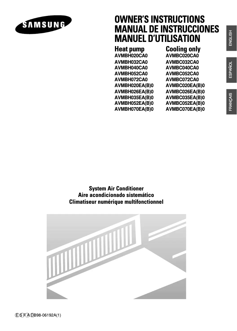 Página 1 del manual Manual de usuario Samsung AVMBH035EA0
