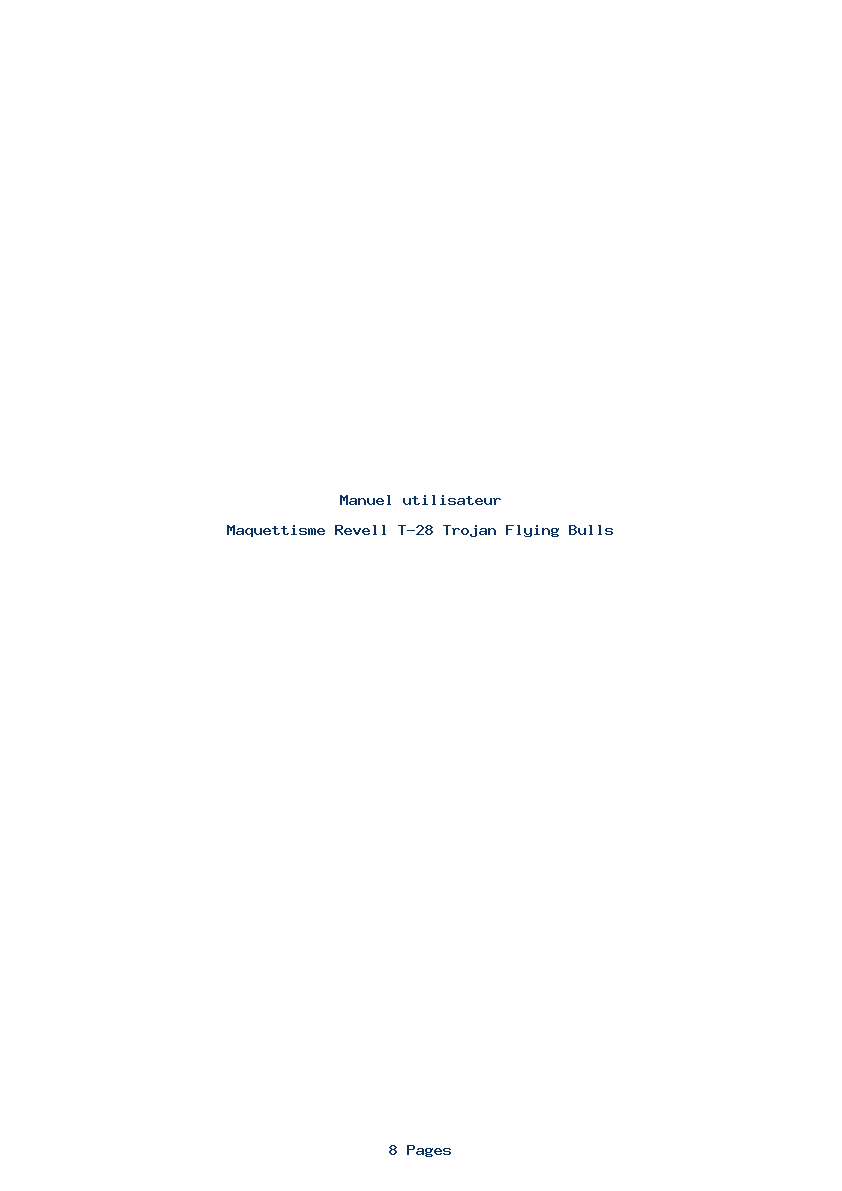 Page 1 de la notice Manuel utilisateur Revell T-28 Trojan Flying Bulls