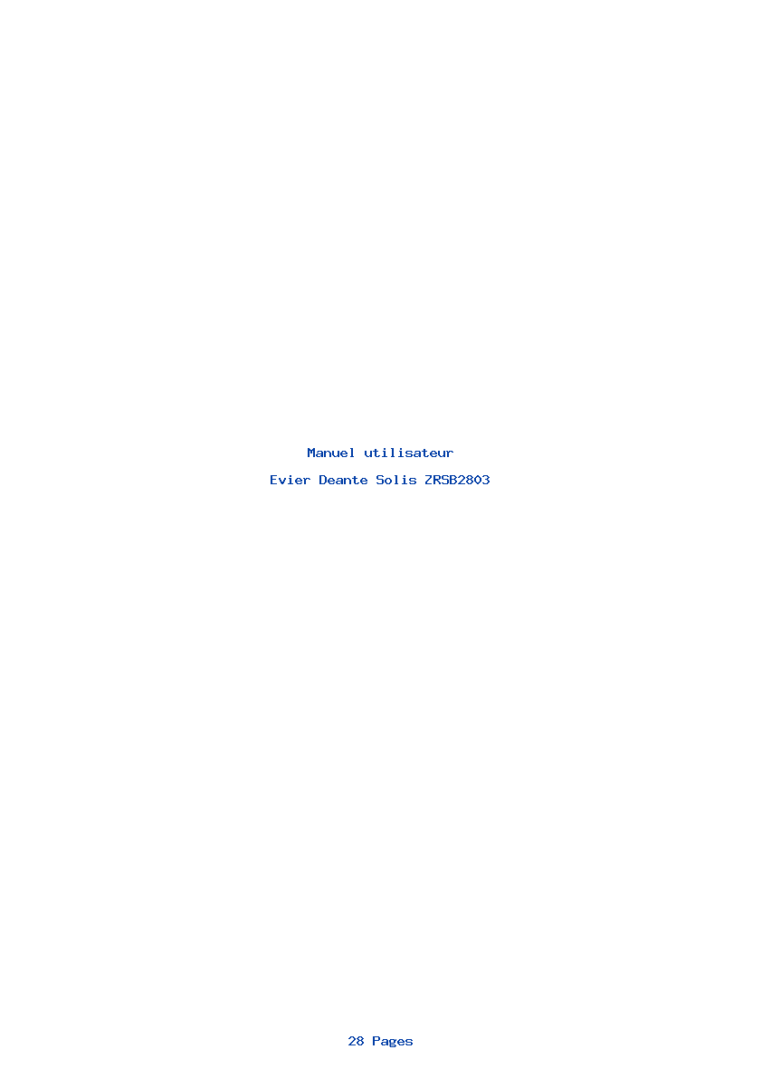 Page 1 de la notice Manuel utilisateur Deante Solis ZRSB2803
