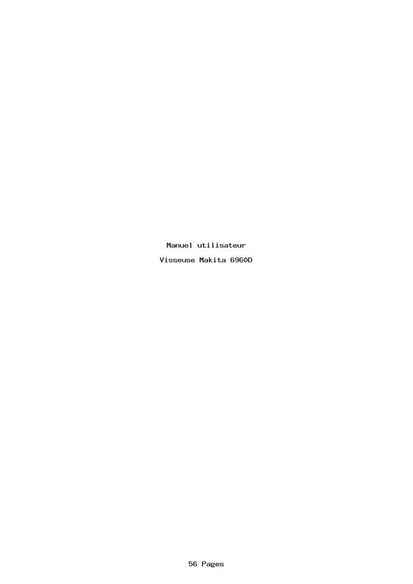 Page 1 de la notice Manuel utilisateur Makita 6960D