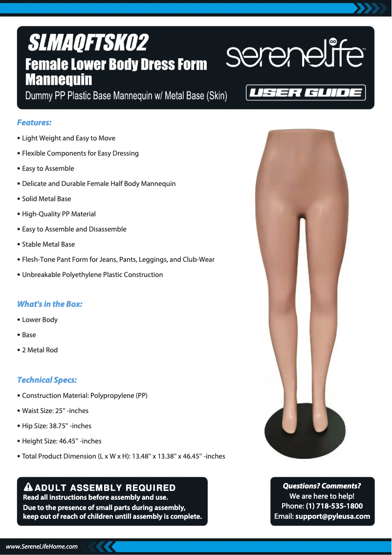 Página 1 del manual Manual de usuario SereneLife SLMAQFTSK02