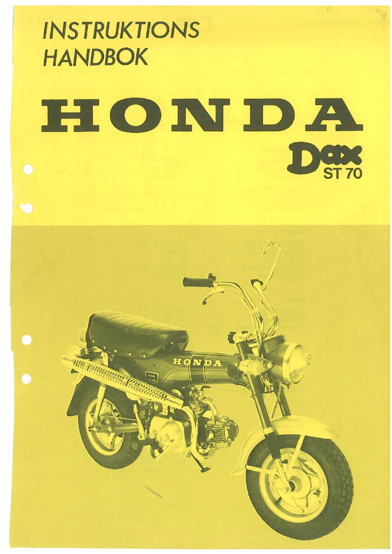 Page 1 de la notice Manuel utilisateur Honda ST 70