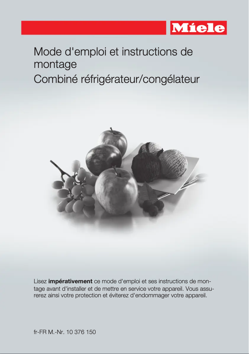 Page 1 de la notice Manuel utilisateur Miele KD 28032 ws