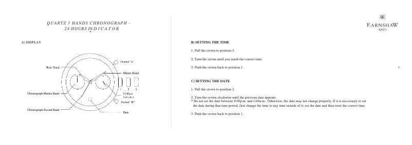 Page 1 de la notice Manuel utilisateur Earnshaw Longitude ES-8058-01