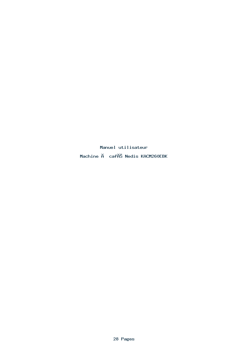 Page 1 de la notice Manuel utilisateur Nedis KACM260EBK
