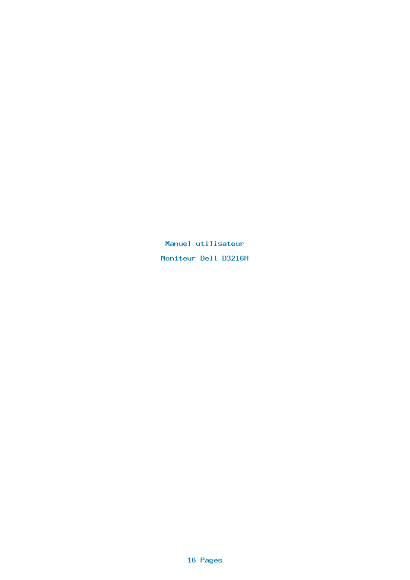 Page 1 de la notice Manuel utilisateur Dell D3216H