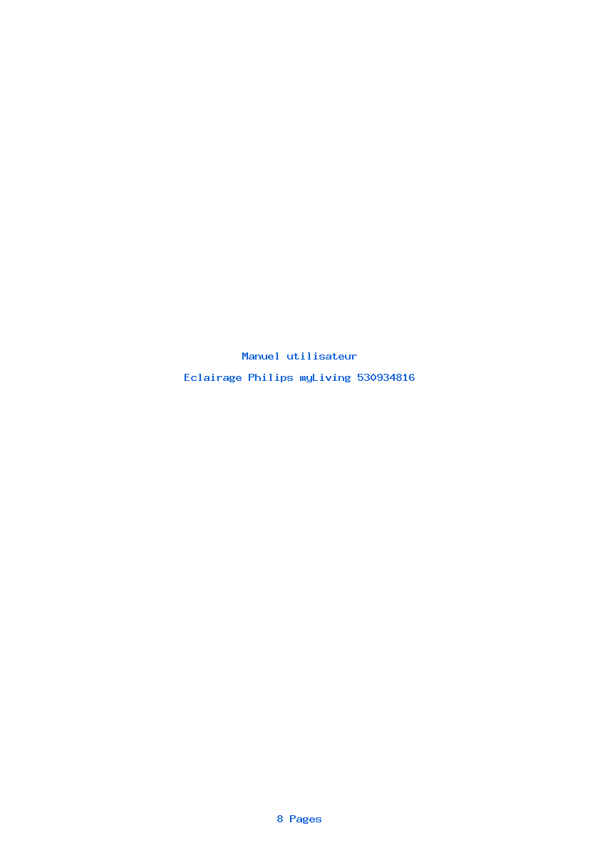 Page 1 de la notice Manuel utilisateur Philips myLiving 530934816