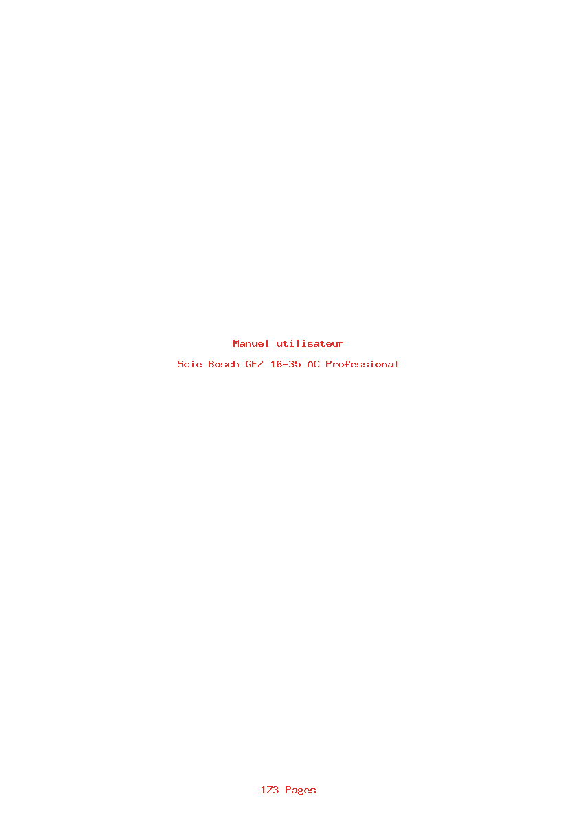 Page 1 de la notice Manuel utilisateur Bosch GFZ 16-35 AC Professional