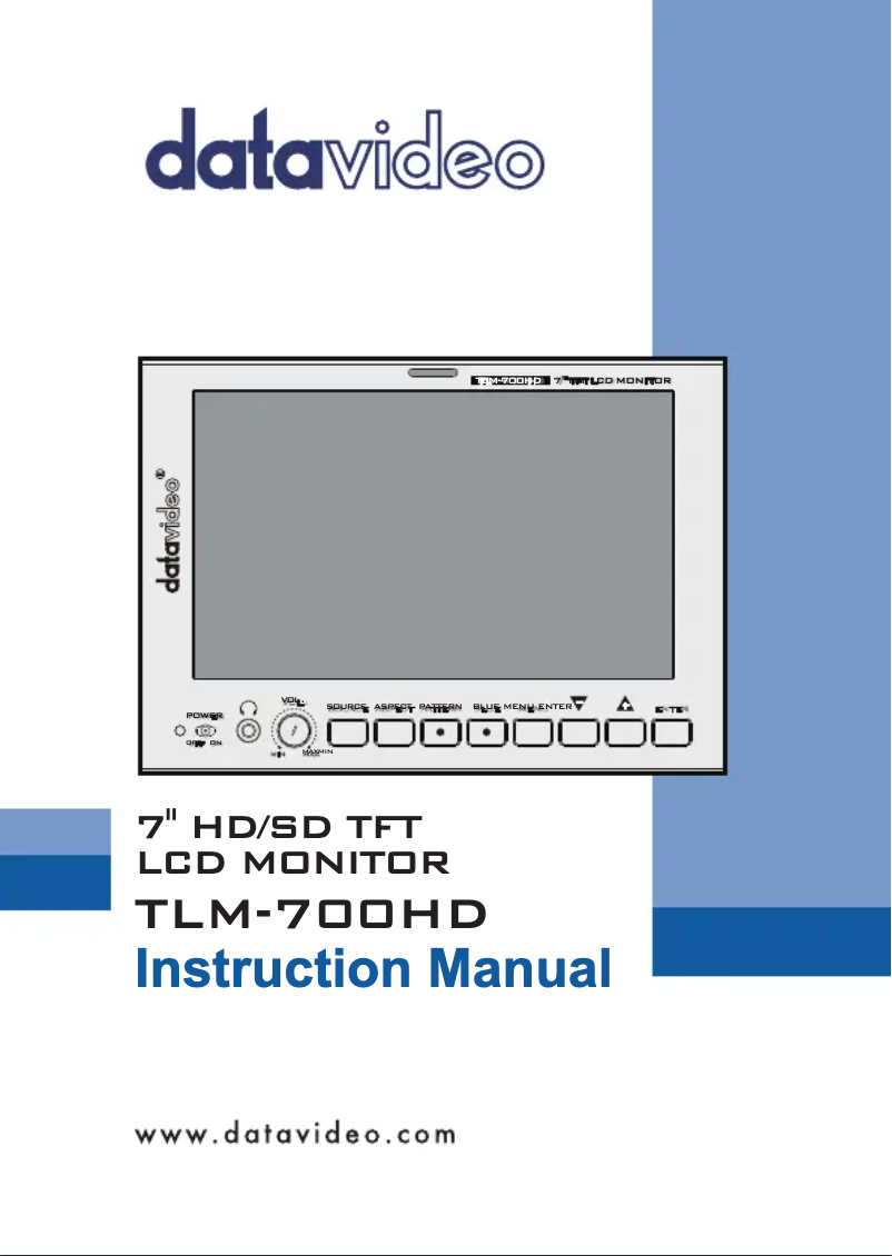 Page 1 de la notice Manuel utilisateur DataVideo TLM-700HD