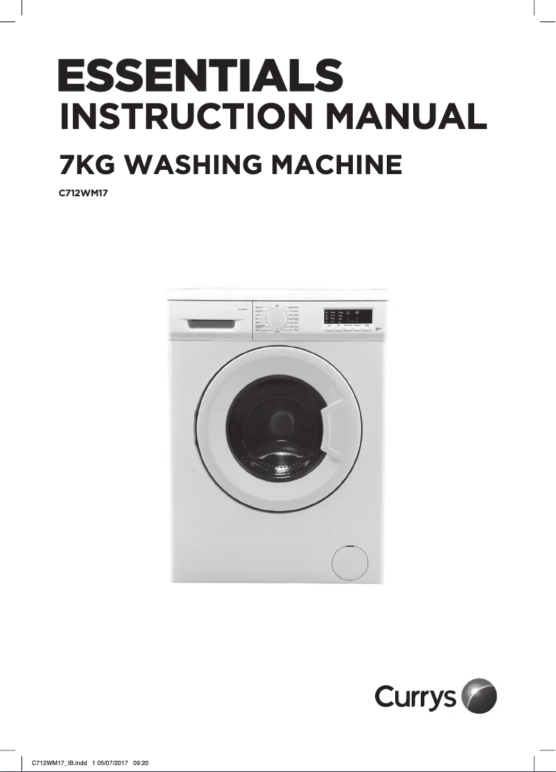 Page 1 de la notice Manuel utilisateur Currys Essentials C712WM17