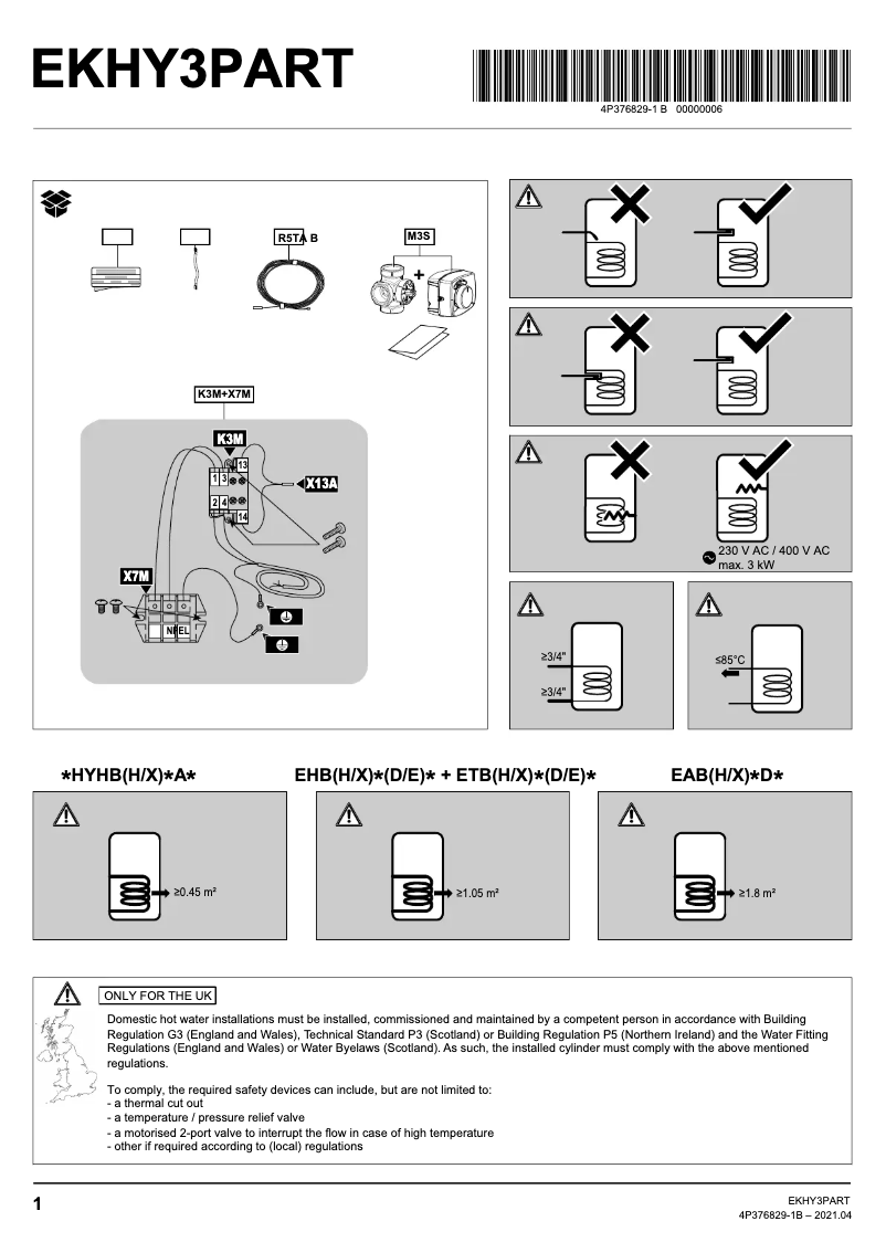 Página 1 del manual Manual de usuario Daikin EKHY3PART