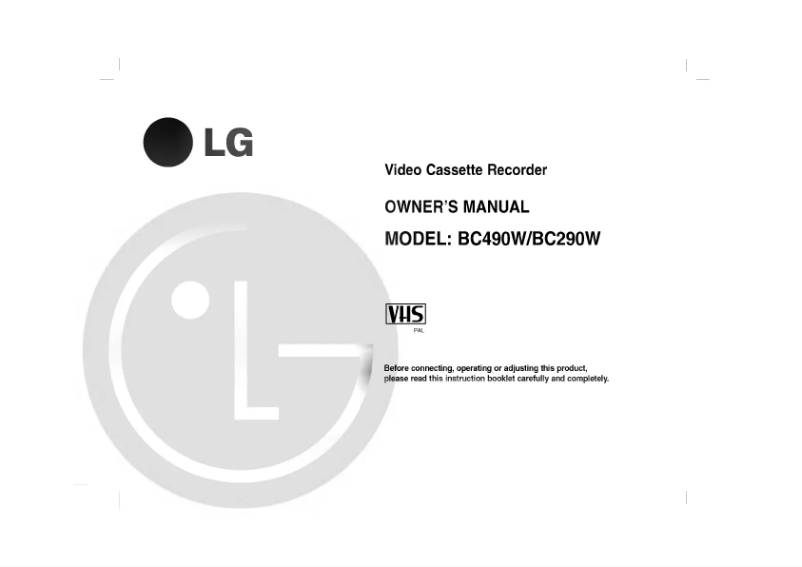 Page 1 of the manual User Manual LG BC290W