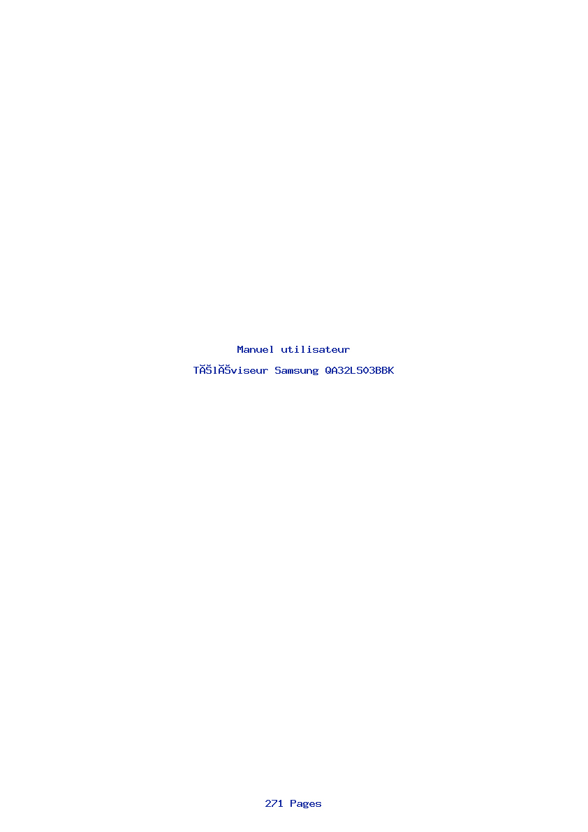 Page 1 de la notice Manuel utilisateur Samsung QA32LS03BBK