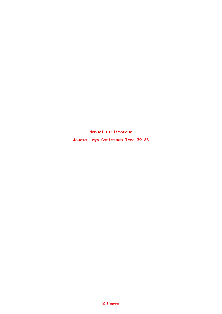 Page 1 de la notice Manuel utilisateur Lego Christmas Tree 30186