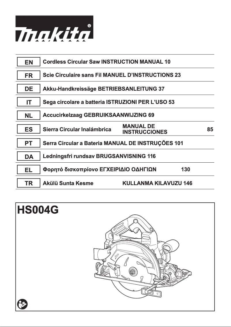Page 1 de la notice Manuel utilisateur Makita HS004GM202