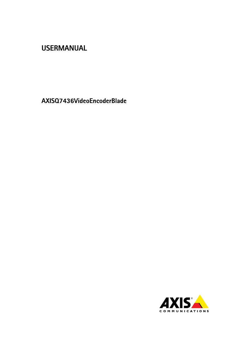 Page 1 de la notice Manuel utilisateur Axis Q7436