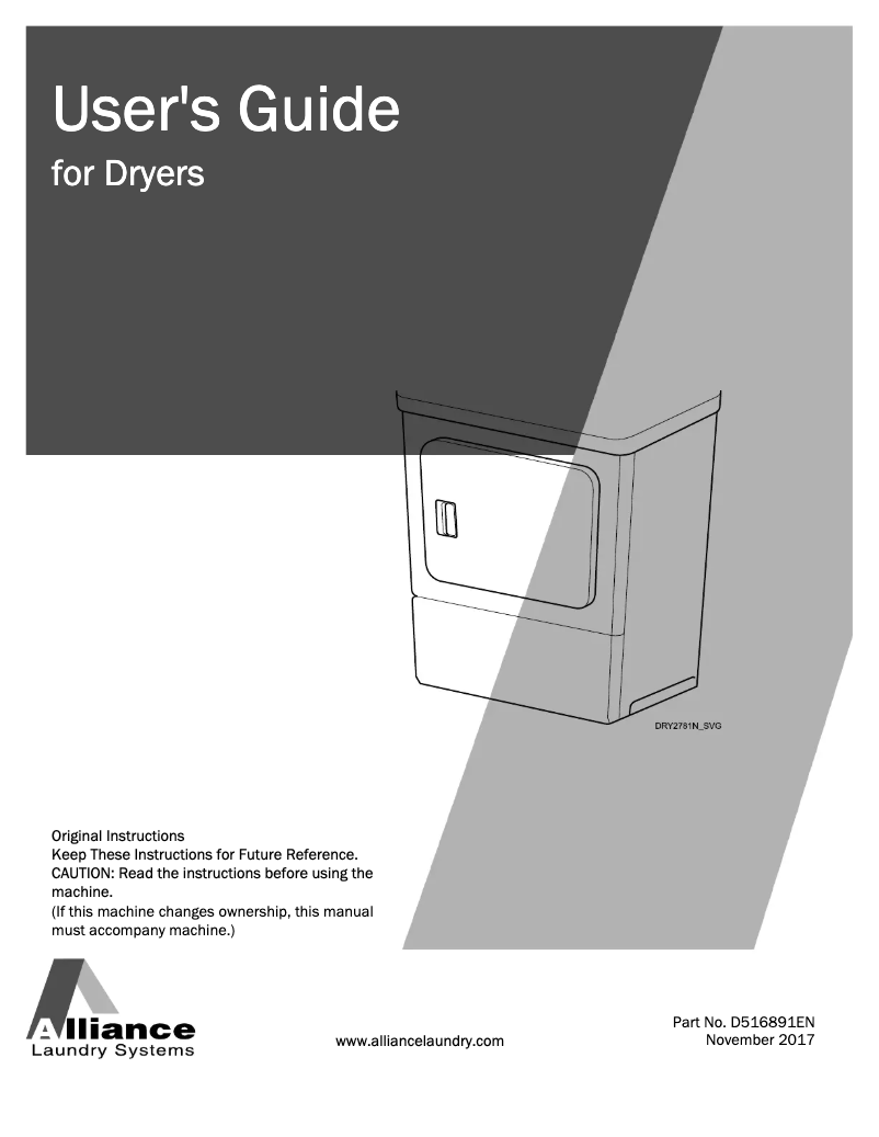 Página 1 del manual Manual de usuario Speed Queen DF7000SG