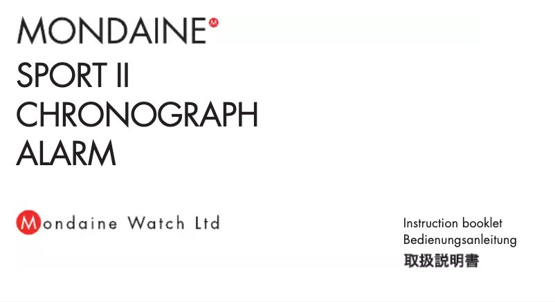 Page 1 of the manual User Manual Mondaine Chronograph Sport GGM.D037