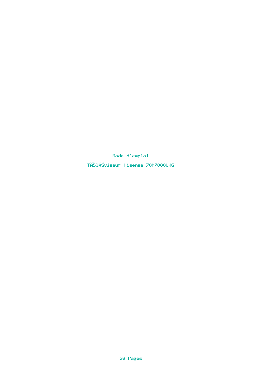 Page 1 de la notice Mode d'emploi Hisense 70M7000UWG