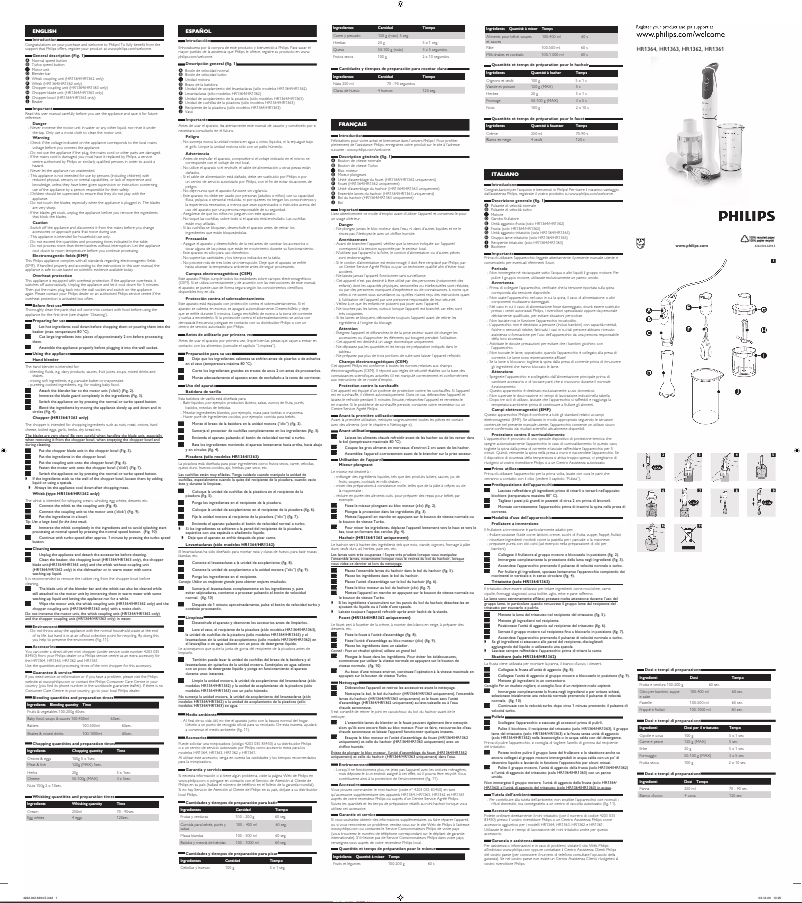 Página 1 del manual Manual de usuario Philips Daily Collection HR1362