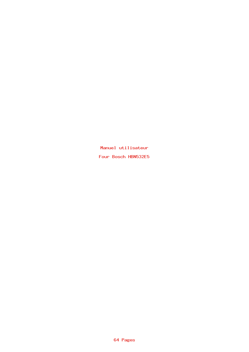 Page 1 de la notice Manuel utilisateur Bosch HBN532E5