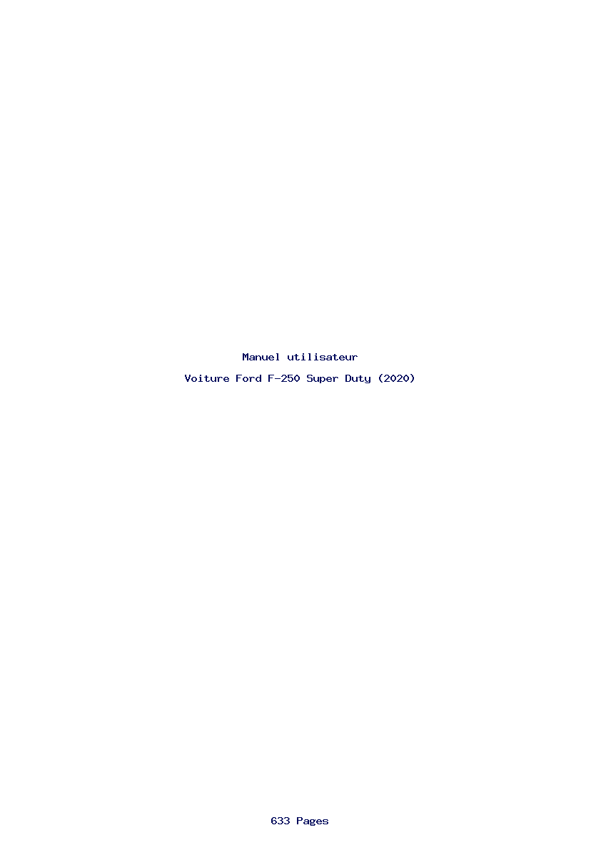 Page 1 de la notice Manuel utilisateur Ford F-250 Super Duty (2020)