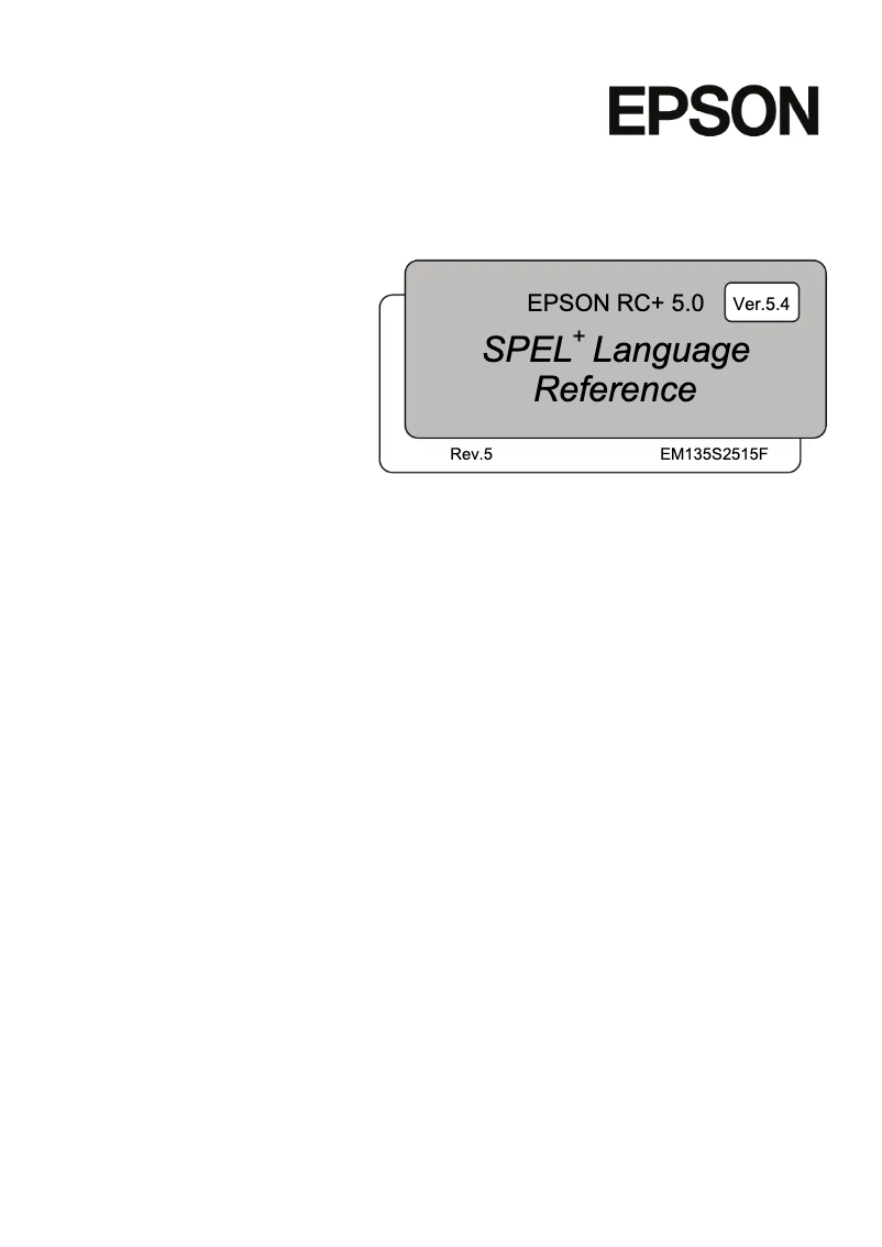 Page 1 de la notice Manuel utilisateur Epson RC+ 5.0