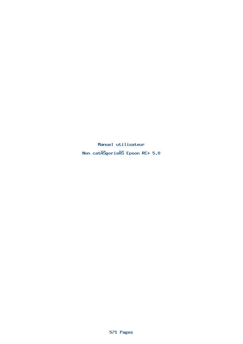 Page 1 de la notice Manuel utilisateur Epson RC+ 5.0