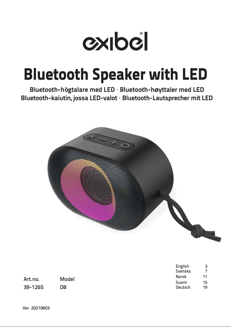 Page 1 de la notice Manuel utilisateur Exibel D8