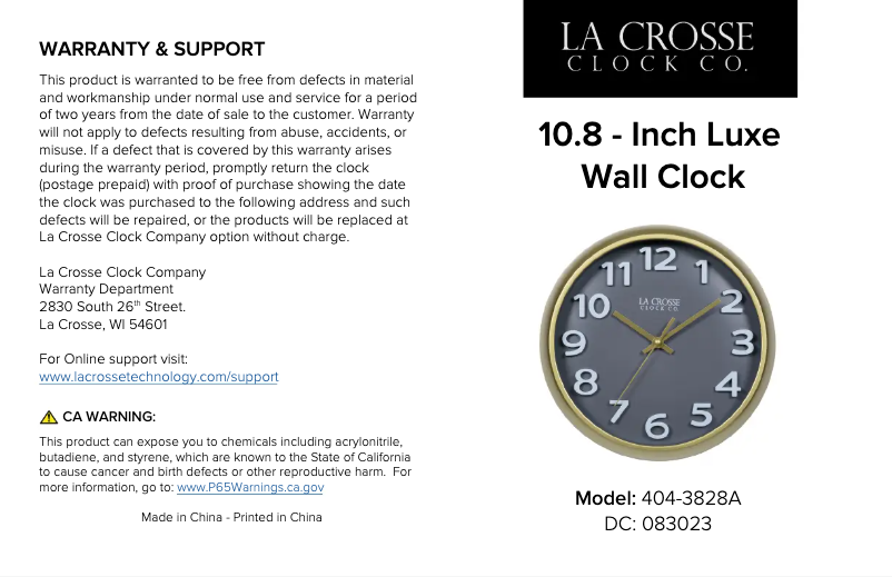 Página 1 del manual Manual de usuario La Crosse Technology 404-3828A