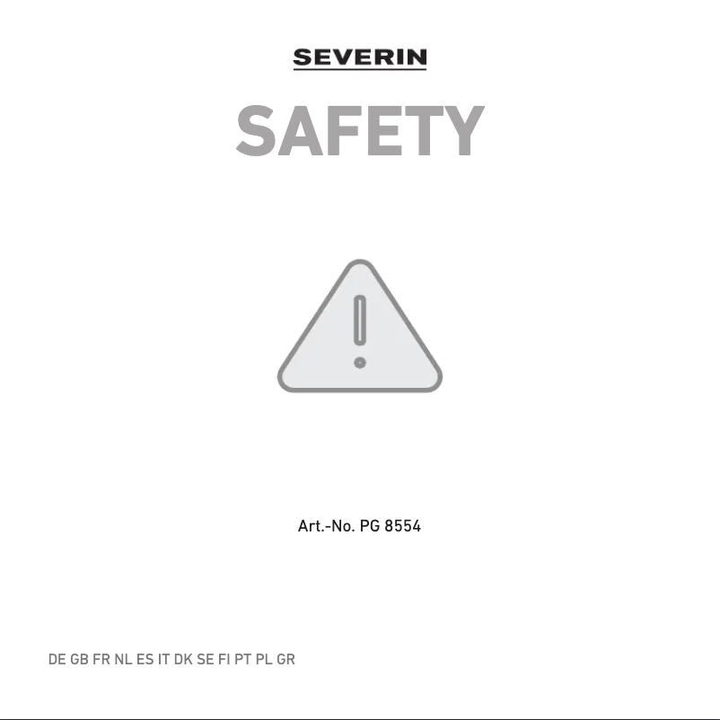 Page 1 de la notice Instructions de sécurité Severin PG 8554