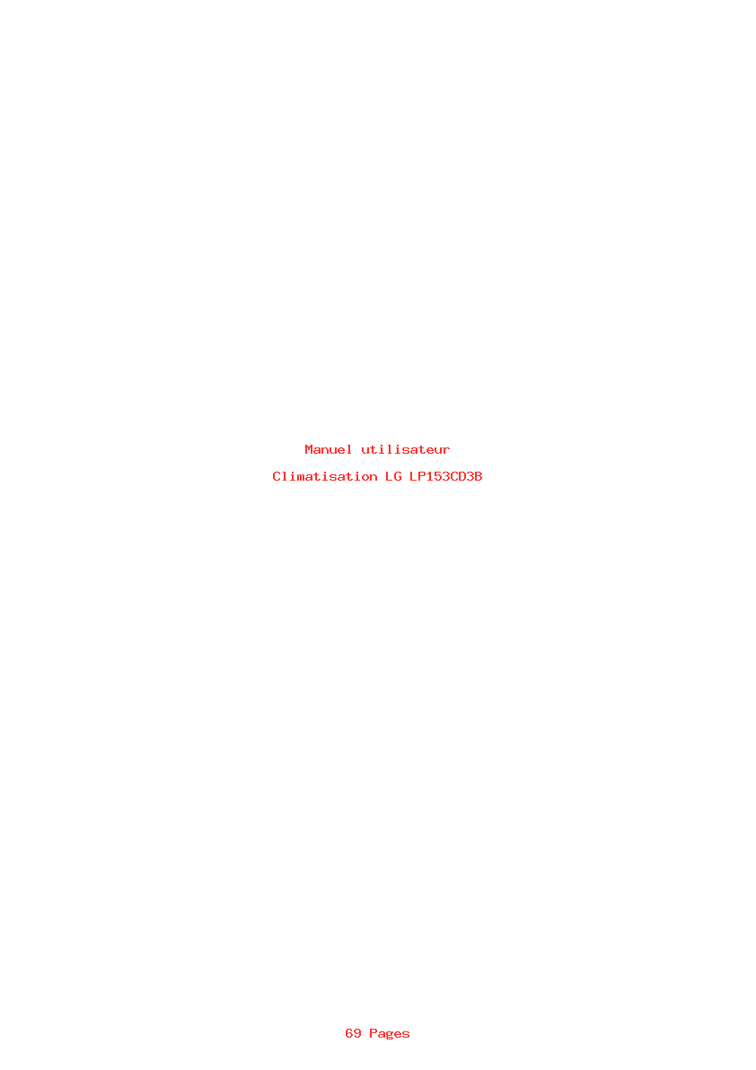 Page 1 de la notice Manuel utilisateur LG LP153CD3B