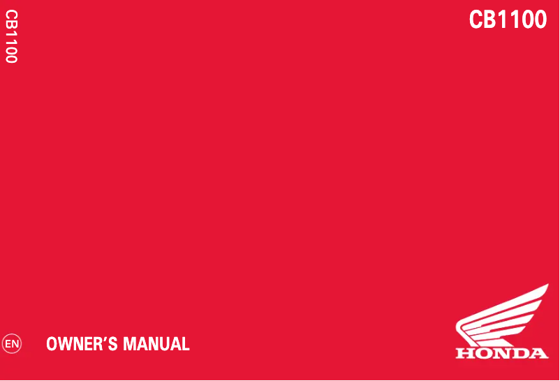 Page 1 de la notice Manuel utilisateur Honda CB1100RS (2019)