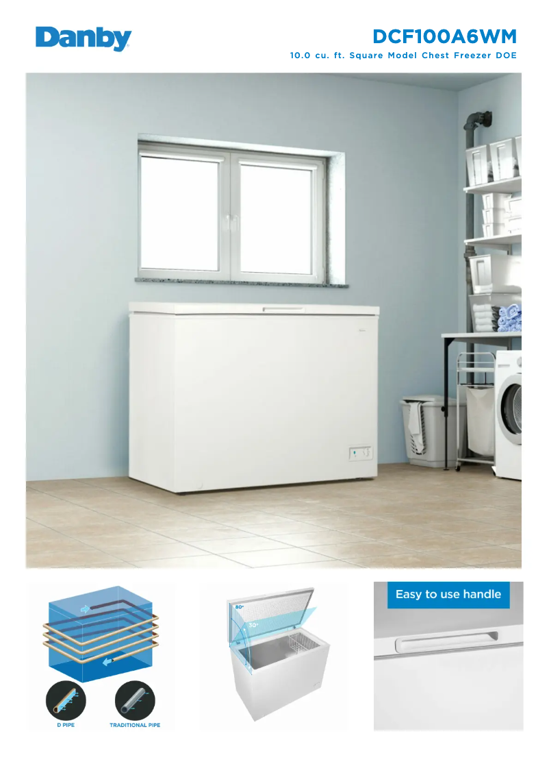 Page 1 de la notice Fiche technique Danby DCF100A6WM