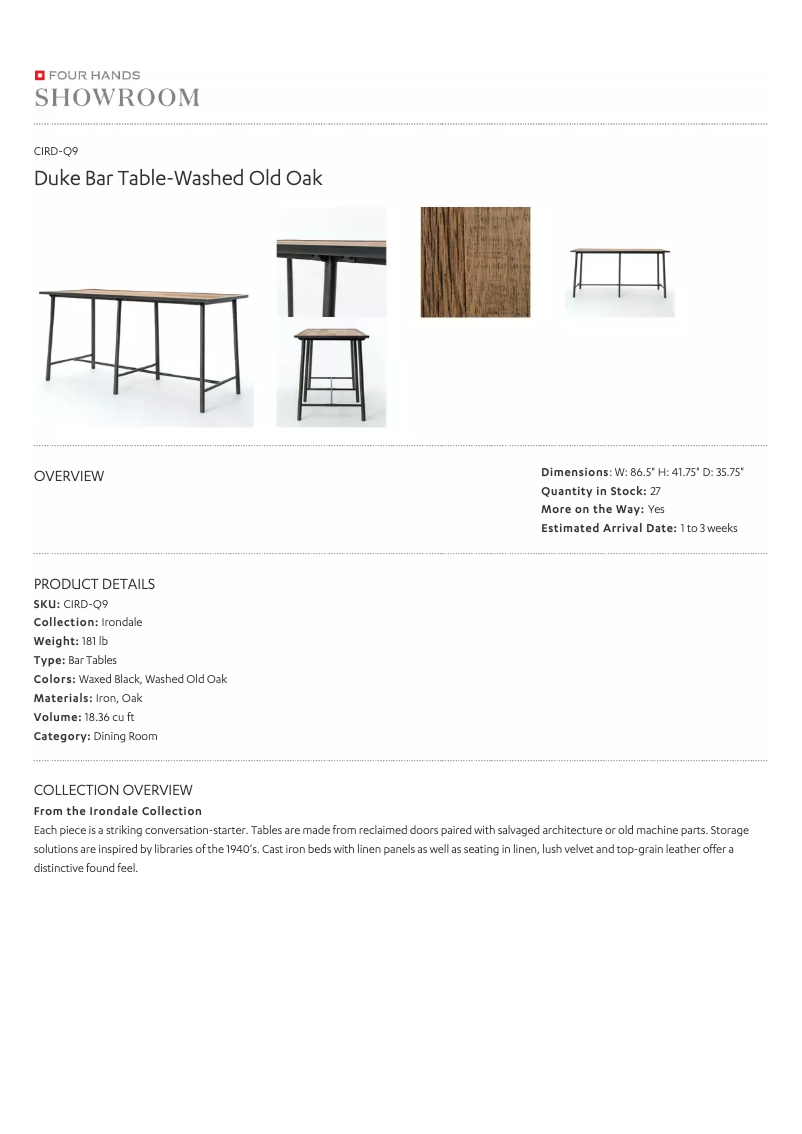 Página 1 del manual Manual de usuario Four Hands CIRD-Q9