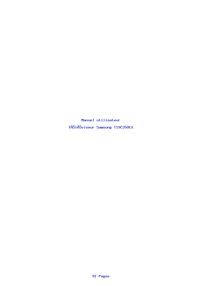 Page 1 de la notice Manuel utilisateur Samsung T19C350EX