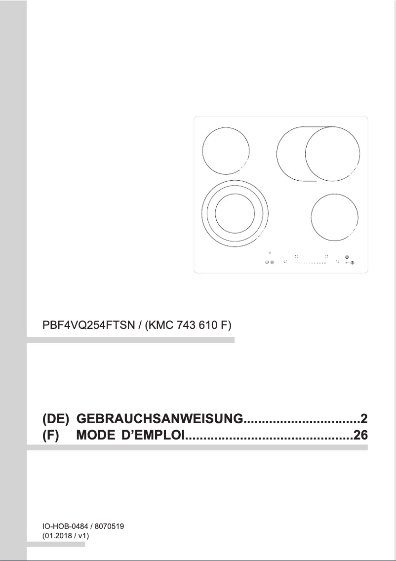 Page 1 de la notice Manuel utilisateur Amica KMC 743 610 F