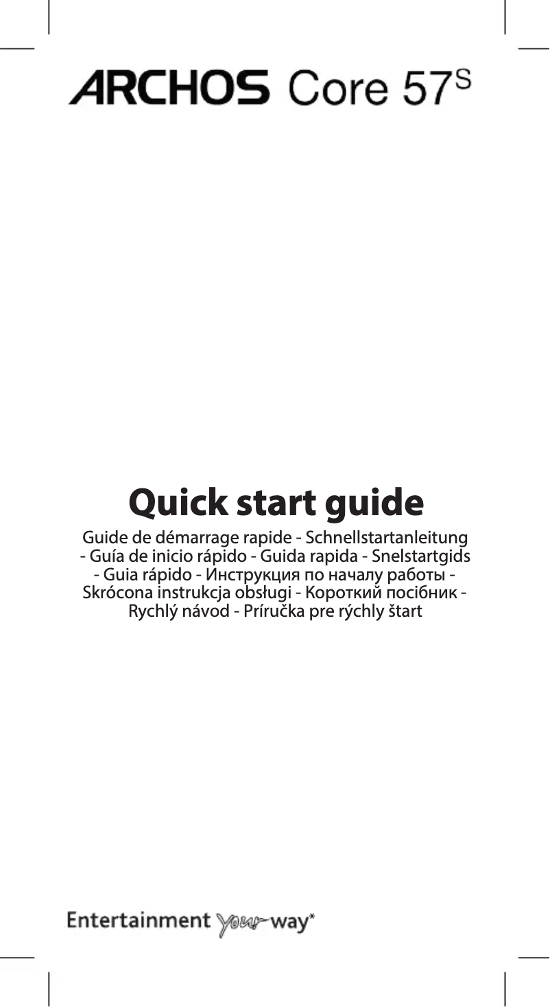 Page 1 de la notice Manuel utilisateur Archos Core 57S