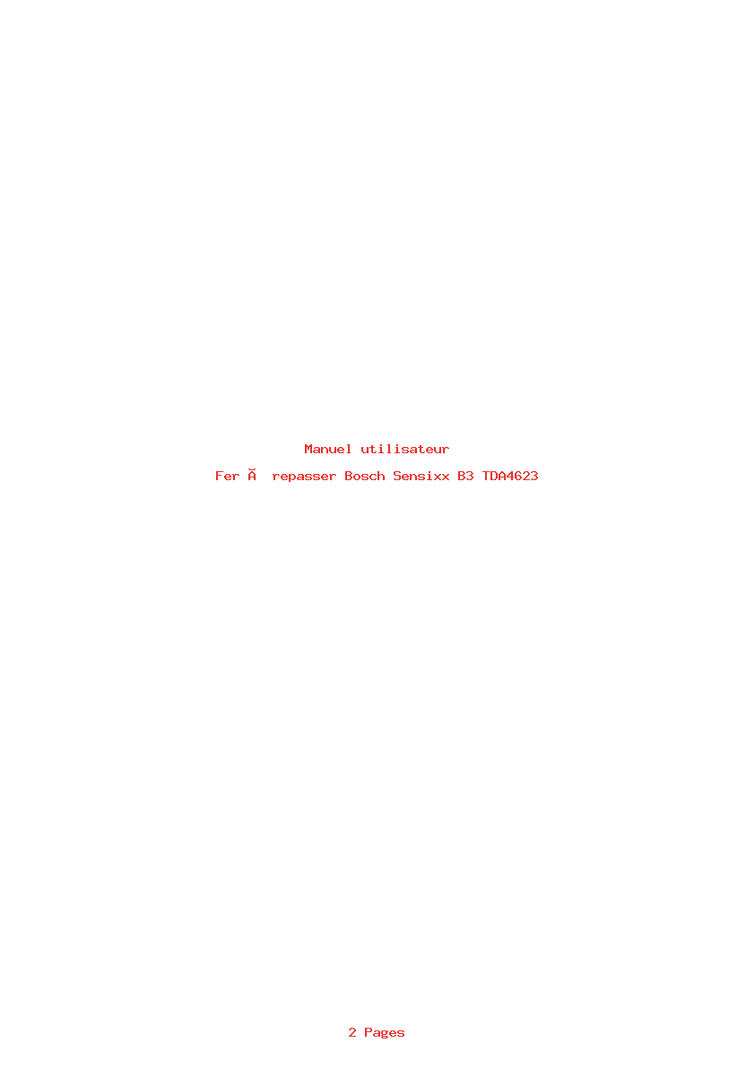 Page 1 de la notice Manuel utilisateur Bosch Sensixx B3 TDA4623