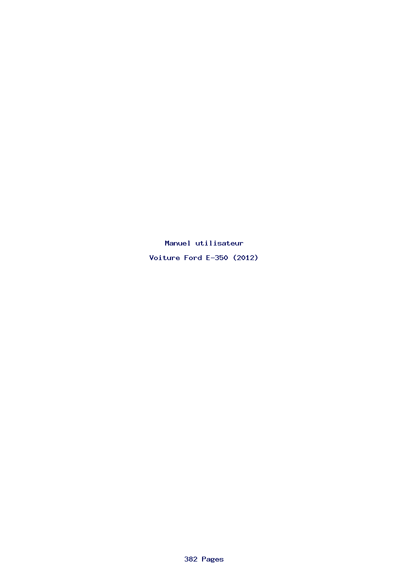 Page 1 de la notice Manuel utilisateur Ford E-350 (2012)