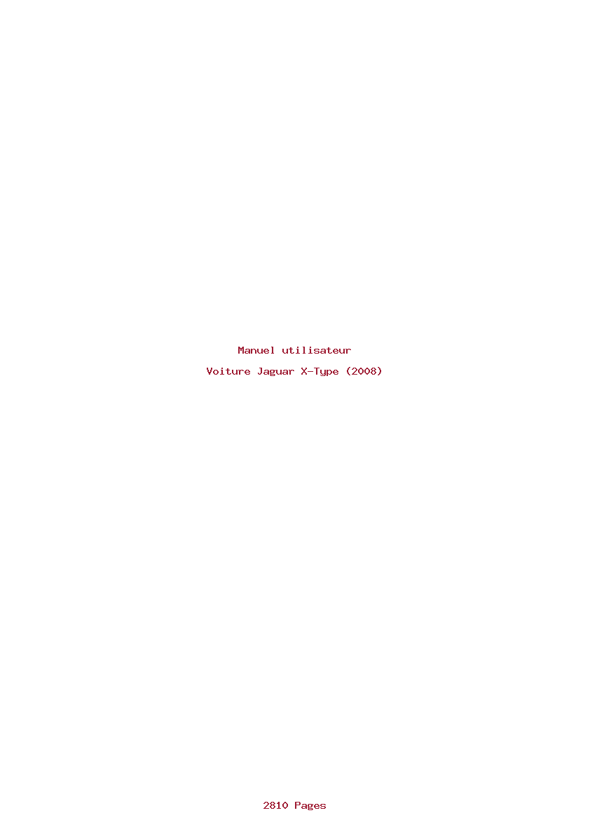 Image de la première page du manuel de l'appareil X-Type (2008)