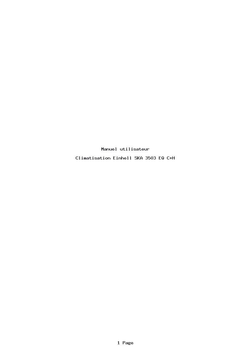 Page 1 de la notice Manuel utilisateur Einhell SKA 3503 EQ C+H