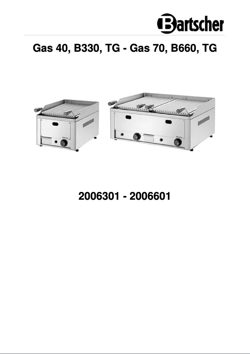 Page 1 de la notice Manuel utilisateur Bartscher 2006301