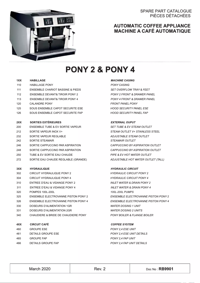 Page 1 de la notice Catalogue UNIC Pony 2