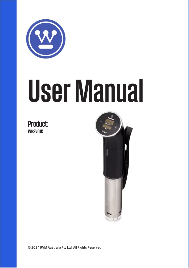 Página 1 del manual Manual de usuario Westinghouse WHSV01K