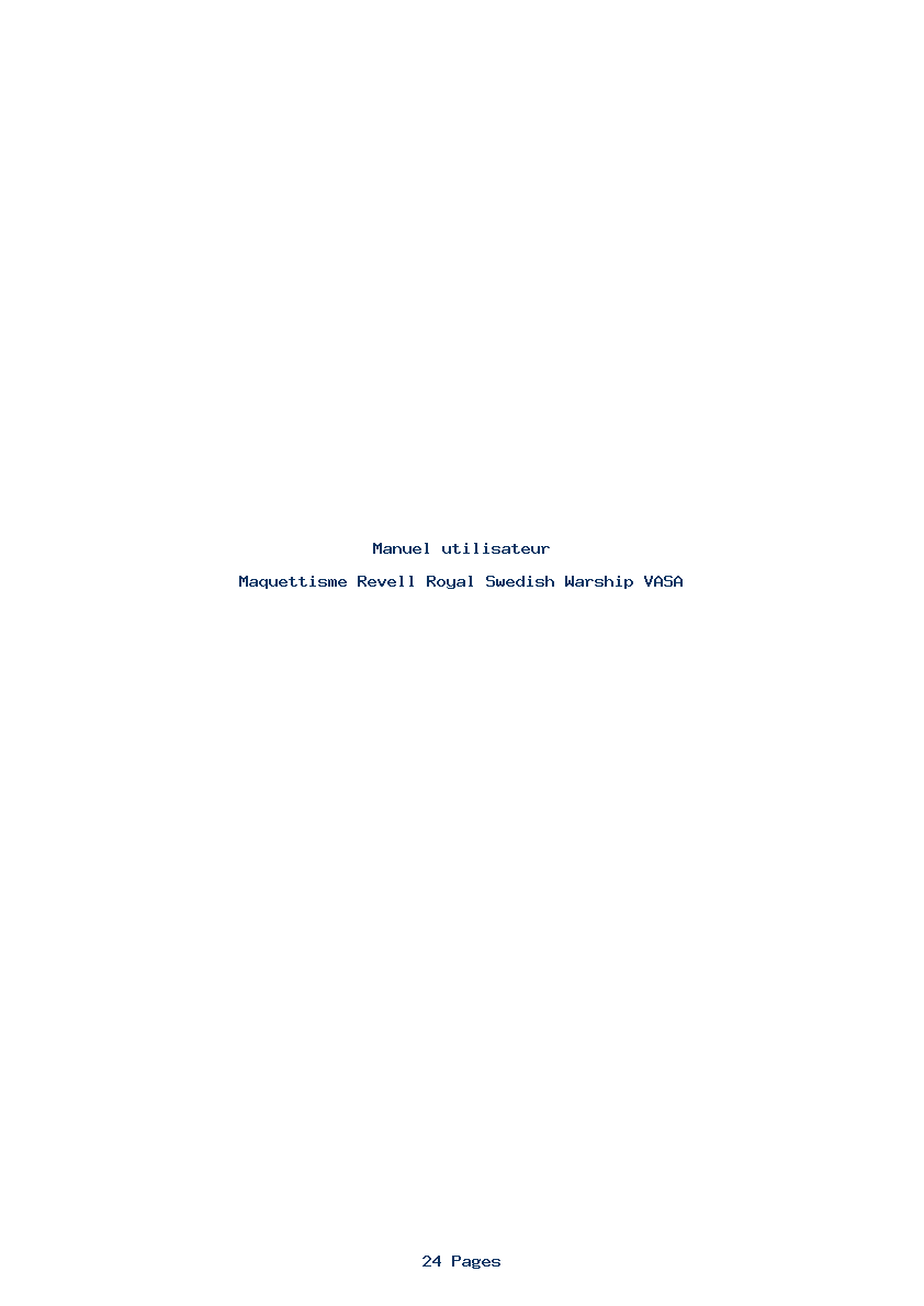 Page 1 de la notice Manuel utilisateur Revell Royal Swedish Warship VASA