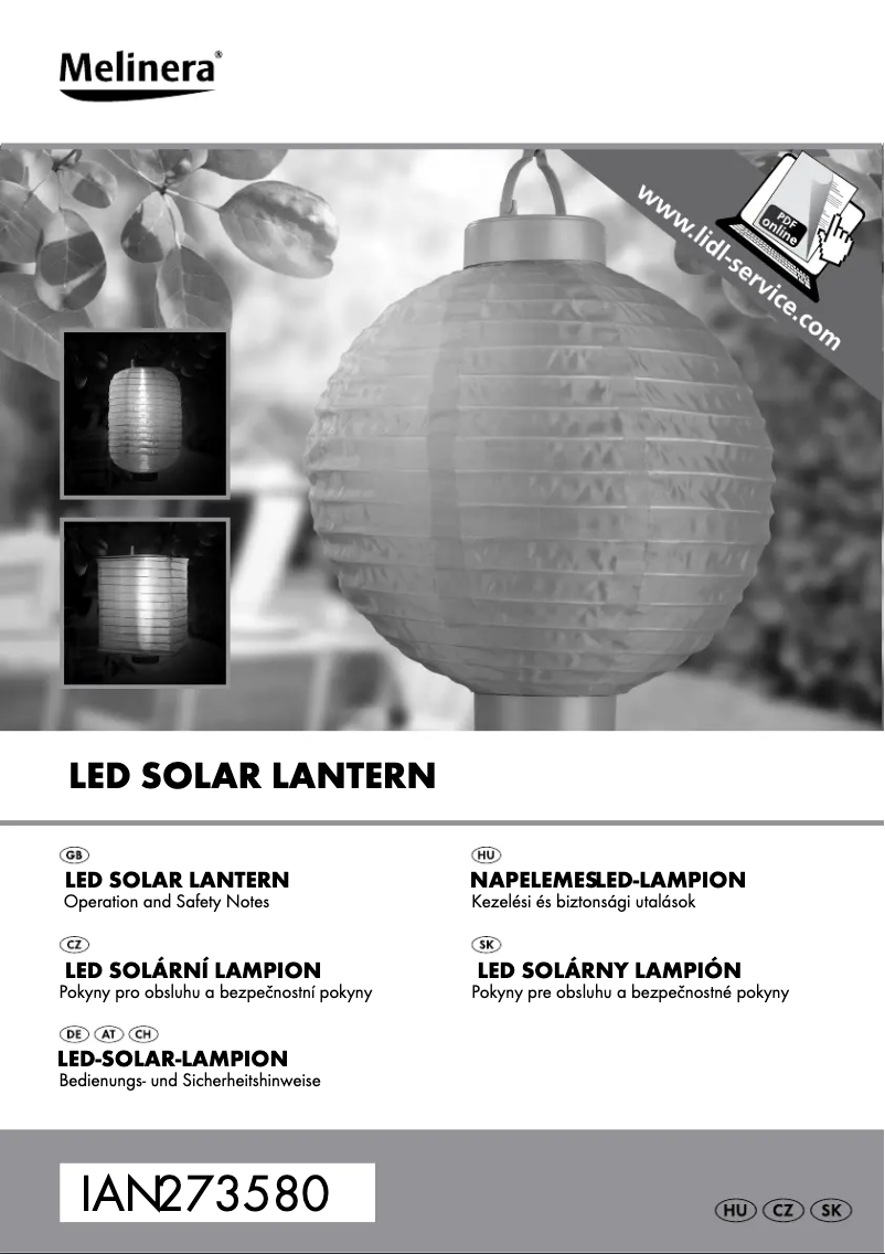 Page 1 de la notice Manuel utilisateur Melinera IAN 273580