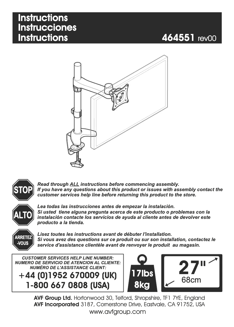Page 1 de la notice Manuel utilisateur AVF MRC1103-A