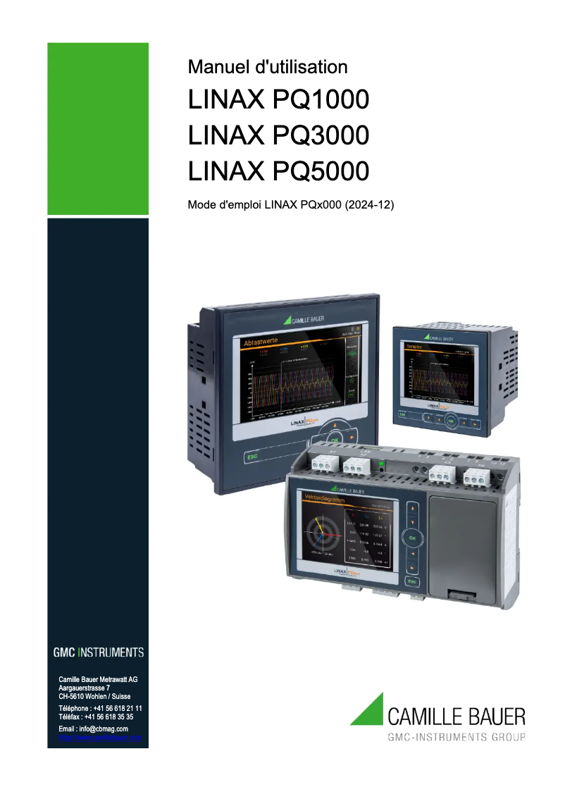 Page 1 de la notice Manuel utilisateur Camille Bauer LINAX PQ5000